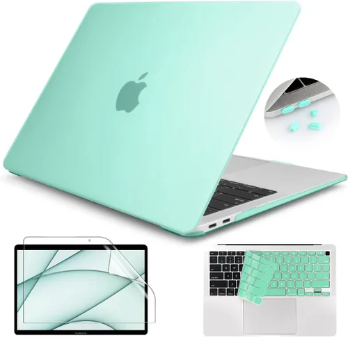 Vista 28 de Teryeefi Funda para MacBook Air de 13 pulgadas 2020 2021 2019 2018 versión A2337 M1 A2179 A1932, carcasa rígida esmerilada y cubierta de teclado
