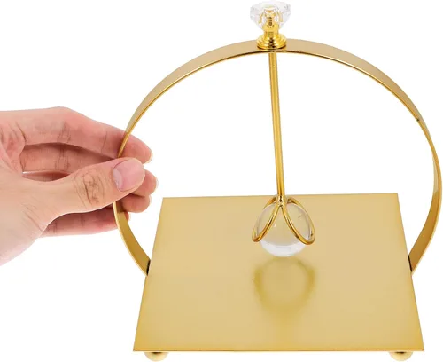 Vista 3 de Rustic Metal Napkin Holder for Kitchen and Dining Table, Arc-shaped Decorative Tissue Holder with Weighted Arm, Gold Iron Paper Towel Organizer for