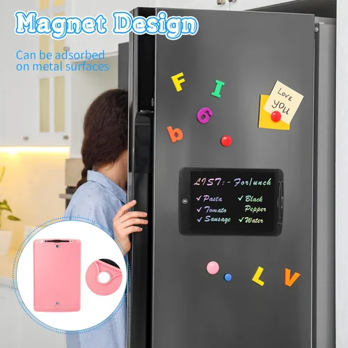 Vista 4 de Tableta de escritura LCD de 3 piezas, juguete electrónico de 12 pulgadas, colorido tablero de escritura LCD para niños, tableta electrónica