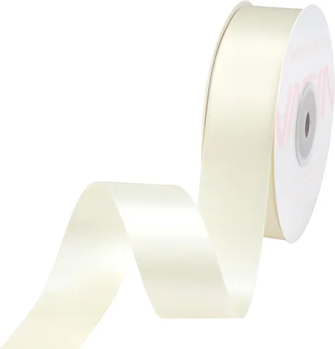 Vista 19 de VATIN - Cinta de satén de doble cara beige de 1/4", 25 yardas continuas, cinta de poliéster beige para ramo de lazos, envoltura de regalos, arreglo