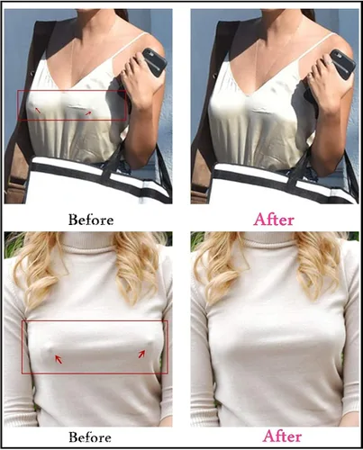 Vista 6 de 40 pares de fundas para pezones desechables, cómodas y sexys, adhesivos de pétalos de satén para mujer