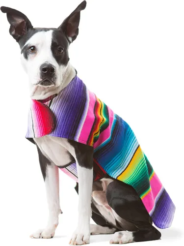 Vista 9 de Poncho de perro hecho a mano de Authentic Mexican Blanket; ropa para perros, suéter, abrigo, XXS