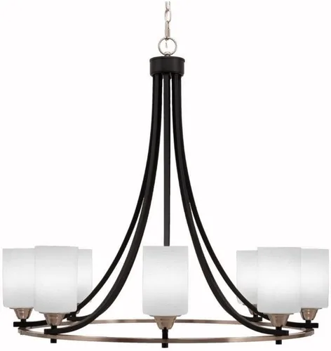 Vista 37 de Toltec Lighting 3408-BN-300 Paramount - Lámpara de araña de 8 luces elevadas, 31 pulgadas de alto y 31.25 pulgadas de ancho, color acabado: níquel