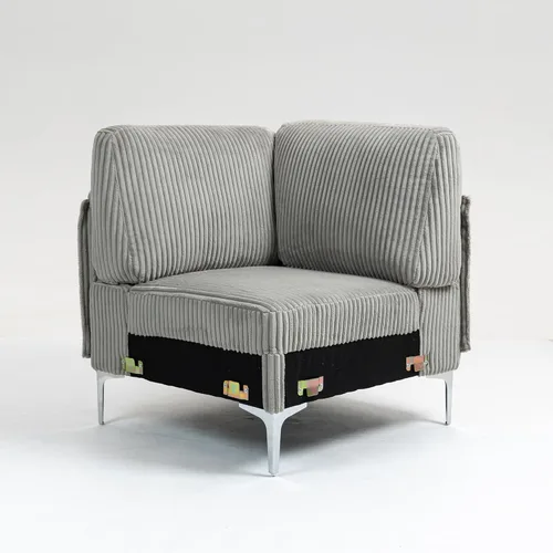 Vista 9 de Sofá modular seccional, sofá modular con módulo de asiento sin brazos, sofá cama convertible en forma de U en forma de U para sala de estar, Beige