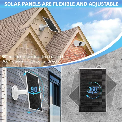 Vista 4 de Cargador de panel solar de 6V 4.5W para Arlo Pro 4, 3, 5S 2K, Ultra, Ultra 2, Go 2 - Fuente de alimentación continua impermeable IP65