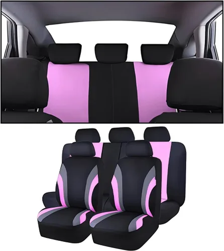 Vista 11 de AUCELI Juego completo de fundas para asientos de coche, fundas transpirables para asientos delanteros y traseros con esponja compuesta de 2mm