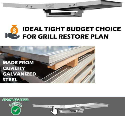 Vista 2 de CaptainGrill Bandeja de grasa con bandeja de recogida - Piezas de repuesto para parrilla Dyna Glo, bandeja de goteo universal para modelos