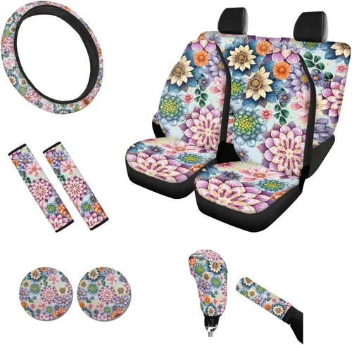 Vista 43 de Ball American Flag - Juego de 11 accesorios para automóvil, ajuste universal para la mayoría de automóviles, juego de fundas de asiento