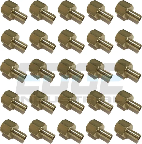 Manguera de 1/2" ID a 3/4" hembra NPT FNPT recto latón accesorio combustible/aire/agua/aceite/gas/WOG (cantidad 25)