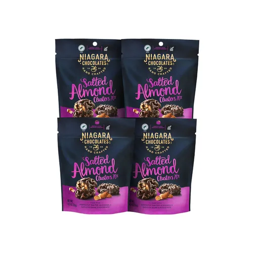 Vista 22 de Niagara Chocolates Tazas de mantequilla de maní de chocolate con leche, paquete de 4 bolsas de pie (4.5 onzas), sin OMG, chocolate premium, hechas a