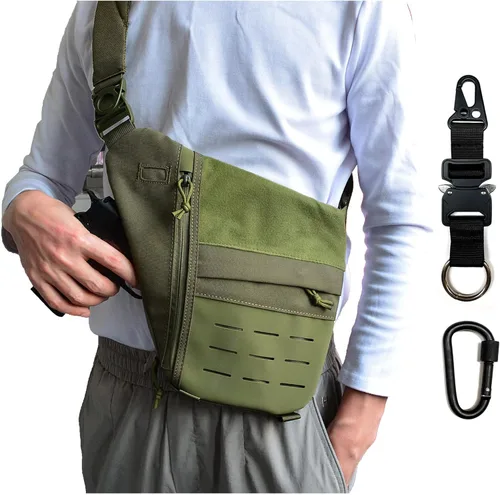 Vista 12 de Tactical Crossbody Sling Bag for Men, Conceal Carry Gun Bag CCW Shoulder Chest Pack Valcen Personal Pocket Women