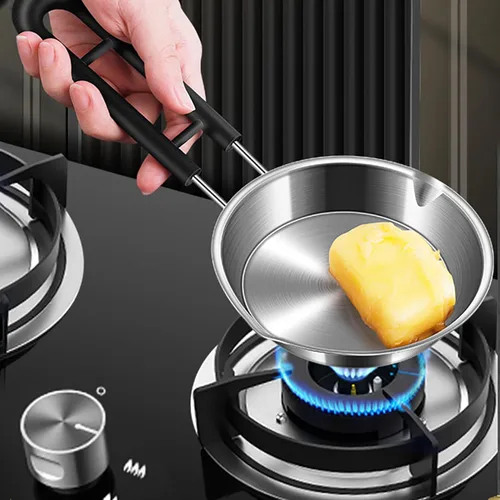 Vista 2 de RSBFER Mini sartén antiadherente para huevos, sartén de acero inoxidable 304, sartén de cocina para tortilla, bistec, panqueques, 4.7 in