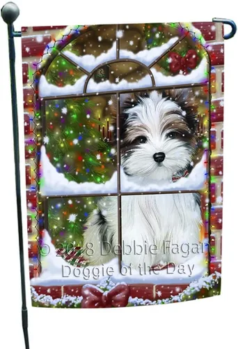Vista 42 de Doggie of the Day Biewer Dogs Garden Flags - Christmas Time Camping - Double Sided - Yard Lawn Spring Decorative Gift - Home Decor 12 1/2"w x 18"h