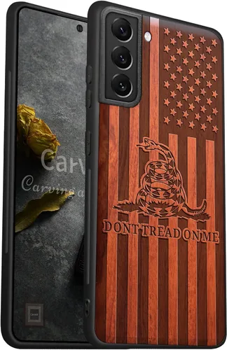 Vista 13 de Carveit Funda de madera para Galaxy S22 [madera natural y TPU suave] a prueba de golpes, diseño de madera compatible con Samsung S22