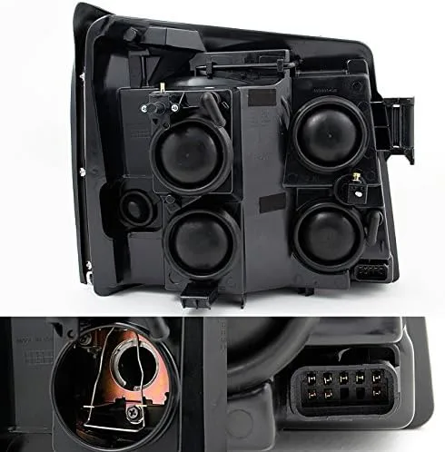 Vista 2 de AKKON - Para Cadillac Escalade, Faros Delanteros de Repuesto con Bisel Negro, Tipo HID Xenón