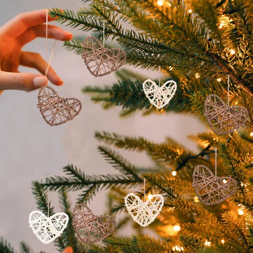 Vista 7 de 15 bolas decorativas de mimbre de ratán, rellenos de jarrón para Halloween, árbol de Navidad, juguete masticable para mascotas, pájaros, fiestas