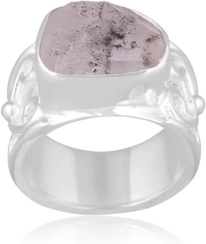 Vista 19 de Anillo trenzado de plata esterlina 925 con piedras preciosas crudas para mujer, joyería hecha a mano