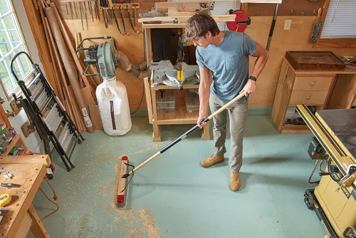 Vista 12 de Harper Escoba de empuje para interiores de 24 pulgadas, limpieza de piso de superficie lisa de alta resistencia con cerdas marcadas, barrido