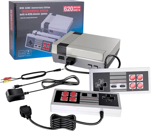 Vista 6 de JoFong Consolas de videojuegos retro clásicas Mini NES 620 juegos clásicos integrados y 2 x 4 NES Classic Button Controller AV Salida es una opción