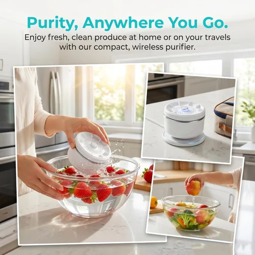 Vista 6 de Fruit and Vegetable Washing Machine, Vegetable Purifier Titanium Electrolysis Fruit and Veggie Cleaning Machine, Fruit Cleaner Device for Home