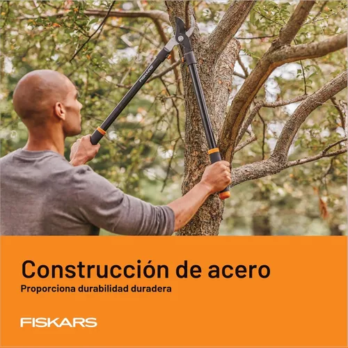 Vista 5 de Fiskars Tijeras de podar de 28" para poda de árboles, de alta resistencia, hoja de acero de corte de bypass afilada y resistente a la oxidación