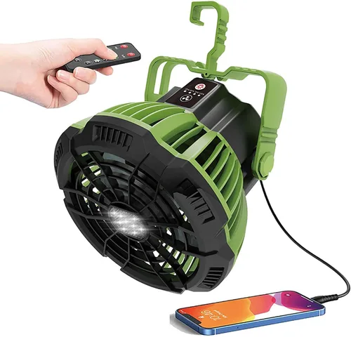 Linterna LED para ventilador de campamento, linterna para exteriores, recargable por USB, portátil, tienda de campaña de viaje, banco de energía de