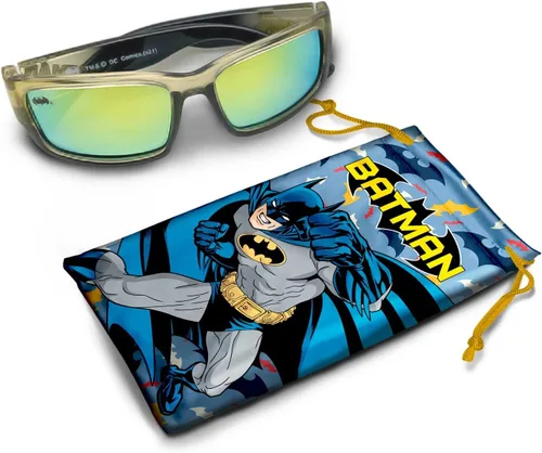 Vista 8 de DC Batman - Gafas de sol deportivas para niños, elegantes y duraderas, con protección UV, con funda de transporte suave, con licencia