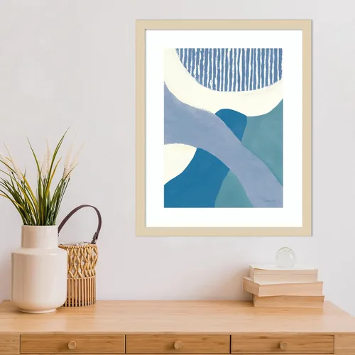 Vista 5 de Amanti Art Framed Wall Art Print 21x17 Retro Abstract VI Blue Green by Danhui Nai, Abstract Wall Art, Modern Contemporary Decor, Small Poster