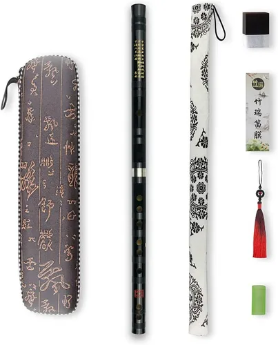 Vista 7 de C Key Dizi - Flauta de bambú amargo para principiantes con membrana gratis, pegamento y protector Set de instrumento chino tradicional