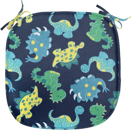 Vista 190 de Lunarable Juego de 4 cojines de asiento para silla, diseño de pétalos de flores de iris florecientes, arte de forma desgastada, acolchado de asiento