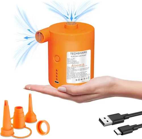Vista 9 de Bomba de aire para colchón de aire, bomba de colchón de aire para inflables, inflador de llenado rápido, bomba de aire, perfecta para acampar al