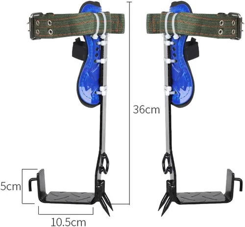 Vista 9 de Equipo de picos de escalada de árboles para trabajo de árboles, cinturón ajustable, cuerda de rescate, 2 engranajes, capacidad de carga de 220