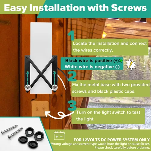 Vista 7 de Dream lighting Lámpara de pared interior de casa rodante de 12 voltios, lámpara LED de lectura lateral de noche, lámpara de pared con interruptor