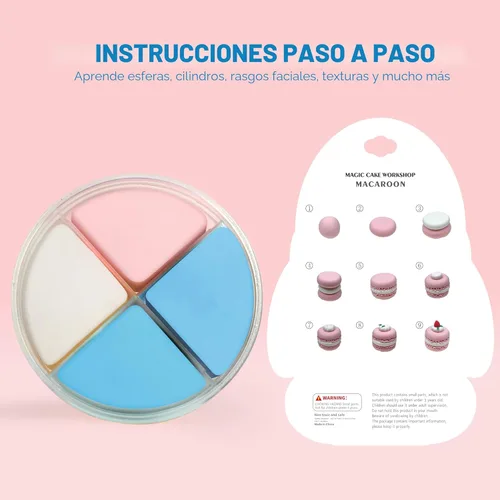 Vista 3 de Kit de arcilla seca al aire – Temática de pastel, arcilla de modelado para niños, modelo de postre DIY Arcilla mágica con herramientas y tutoriales