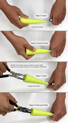 Vista 4 de Kit universal de tapones y tapas de goma para servicio de línea de aceite hidráulico, 2 grandes, 4 de tamaño mediano, 4 pequeños, redondos