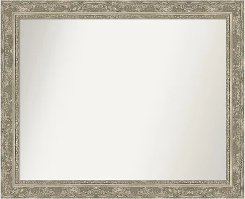 Vista 19 de Amanti Art Espejo de pared plateado de 27 x 21 pulgadas, espejo rectangular de baño de níquel cepillado para decoración de pared, sala de estar