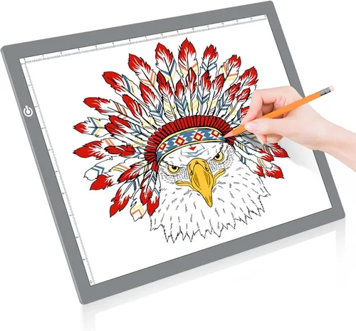 Vista 25 de LitEnergy Caja de trazado de luz de tablero de copia LED A4, almohadilla de luz LED ajustable de alimentación USB para transferencia de tatuajes