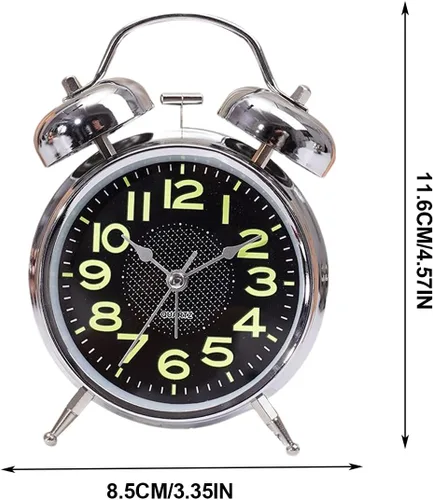 Vista 7 de Loud Alarm Clock for Heavy Sleepers Adults,Silent Non Ticking Analog Clock with Backlight,Luminous for Bedroom