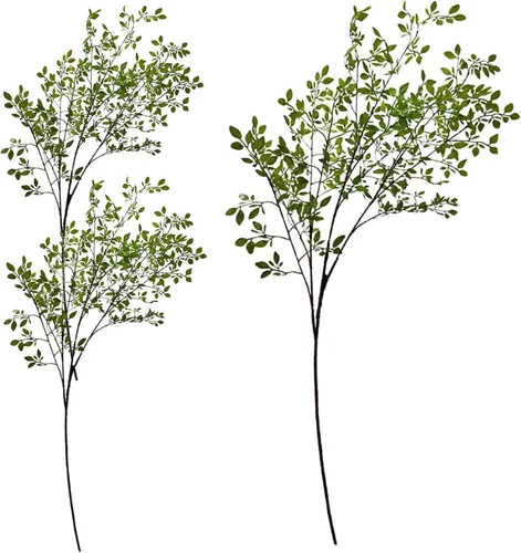 Vista 2 de Ramas de árbol de abedul, 3 piezas de 43.3 pulgadas, tallos realistas de vegetación sintética, flexibles y flexibles, ramas de abedul artificiales