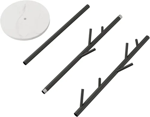 Vista 52 de Percheros de metal dorado, perchero de pie con base pesada, moderno árbol de abrigo con barra transversal y 3 ganchos, percheros de entrada