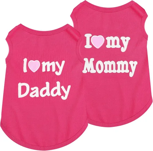 Vista 13 de Paquete de 2 camisetas sin mangas para perros pequeños, camiseta sin mangas para perros pequeños, camiseta sin mangas transpirable con texto