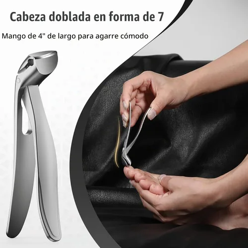 Vista 6 de FERYES Cortaúñas con cabeza angular y mango largo para personas mayores - Cortaúñas de gran boca ancha con recogedor para uñas gruesas - Recorte más