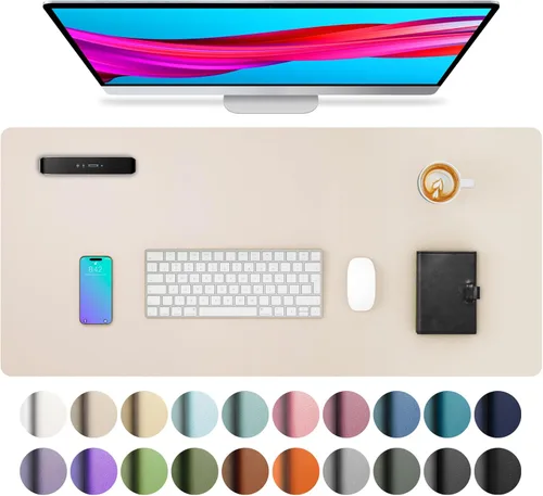 Vista 128 de Aothia - Protector de escritorio de cuero sintético grande, base antideslizante para mouse y superficie para escribir, impermeable, fácil de Agua
