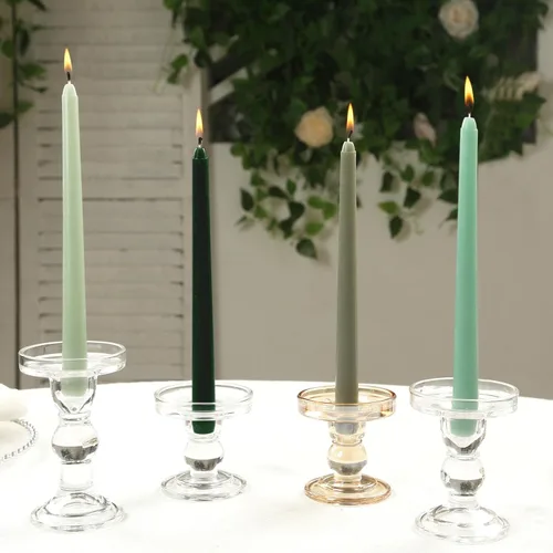 Vista 53 de Efavormart - Paquete de 10 velas cónicas de 12 pulgadas, diseño de cera premium, color blanco, velas sin perfume para entornos elegantes