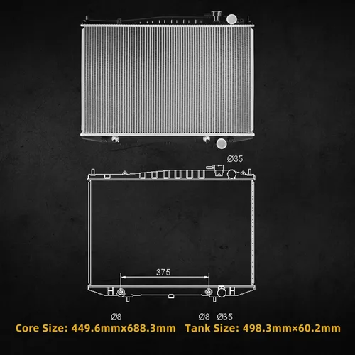 Vista 5 de DWVO Radiador Completo Compatible con Frontier 2.4L 1998-2015, Compatible con Frontier 3.3L 1999-2004, Compatible con Xterra 2.4L 3.3L 2000-2004