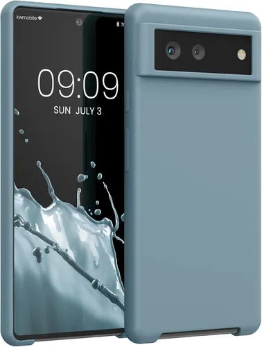 Vista 294 de kwmobile Funda Compatible con Google Pixel 6 Pro - Funda de teléfono de silicona TPU con acabado suave - Azul Arrecife
