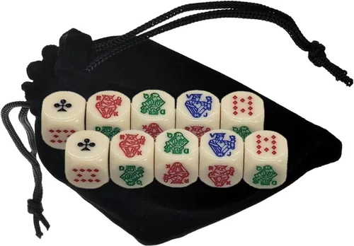 Vista 30 de Cyber-Deals 30 dados de póquer blancos para 2020 con bolsa de almacenamiento de terciopelo negro