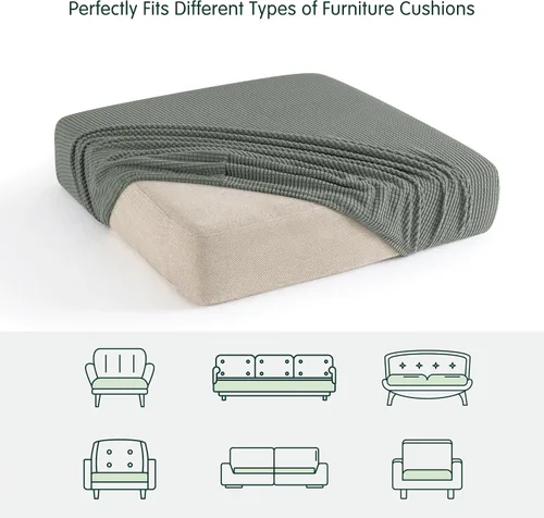Vista 4 de CHUN YI - Funda elástica para cojín de sofá mediano, funda de asiento de sofá para mascotas, adecuada para sillón y sofá biplaza con tela lavable