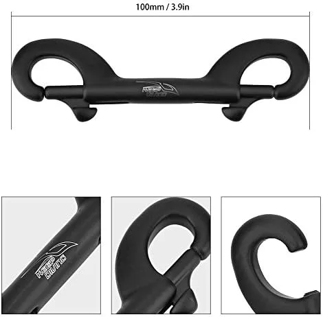 Vista 4 de Gancho de buceo, gancho de doble extremo de acero inoxidable para buceo submarino (3.543 in-negro)