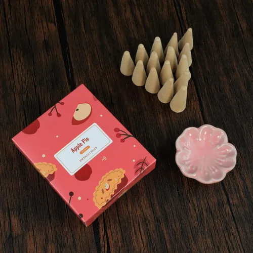 Vista 5 de STRN Conos de incienso, 120 conos perfumados para todas las estaciones, varios aromas de incienso con soporte para incienso, vainilla y menta, coco